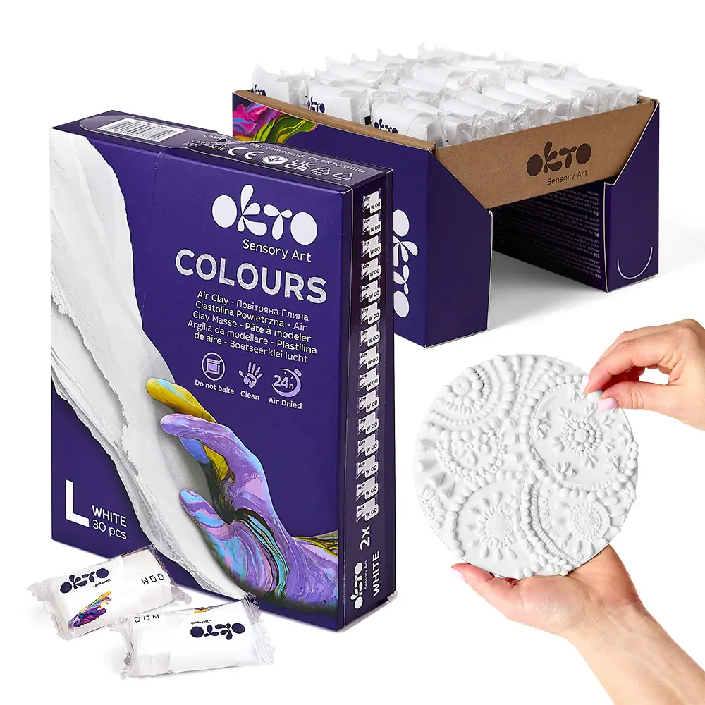 OKTO Colours повітряний пластилін білий (Л - розмір)